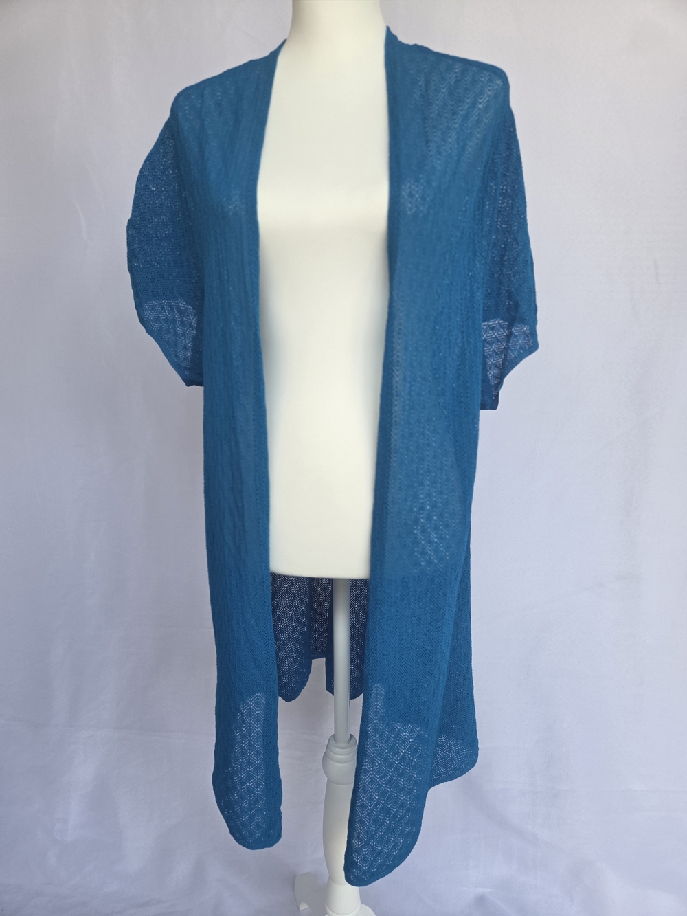 Coldwater Creek Teal Open-Front Knit Duster